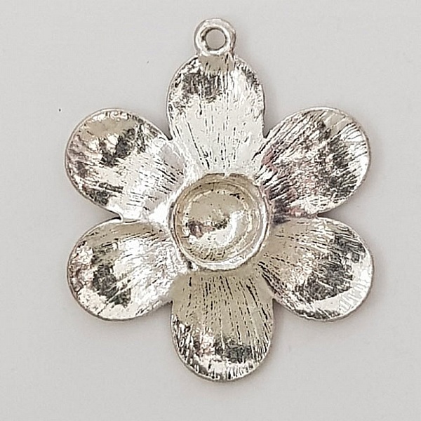 Charm blomma metall N&deg;007 silver