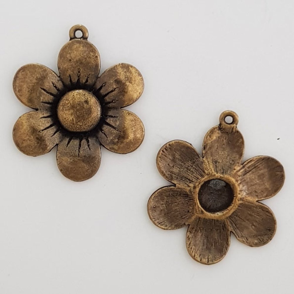Flower Charm Metal N°007 Brons