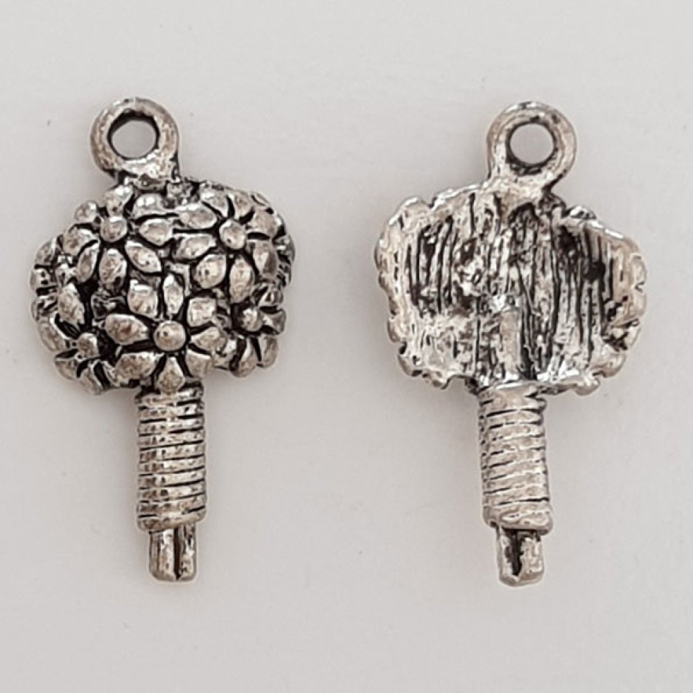 Flower Charm Metal N°009 Silver