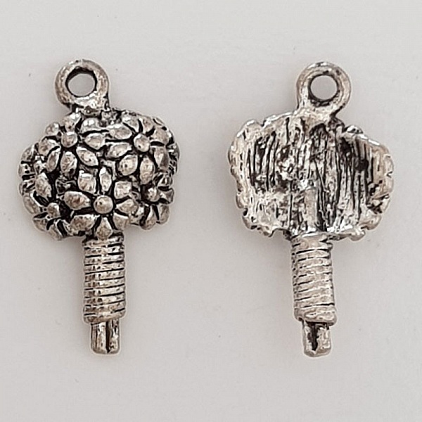 Flower Charm Metal N&deg;009 Silver