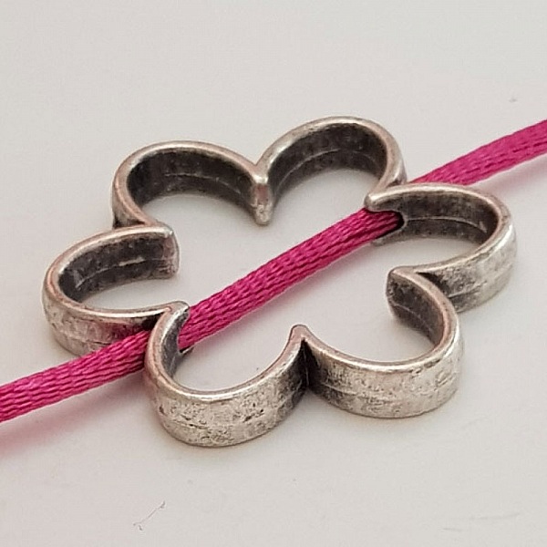 Flower charm Metal N&deg;010 Silver