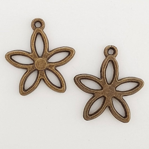 Flower Charm Metal N&deg;016 Brons