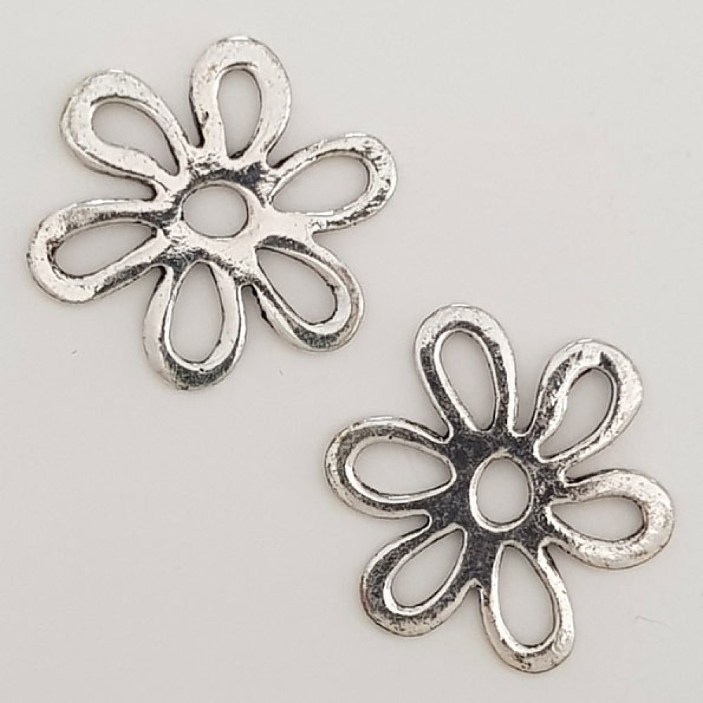 Charm blomma metall N°017 silver