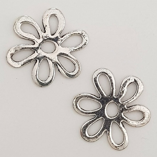 Charm blomma metall N&deg;017 silver