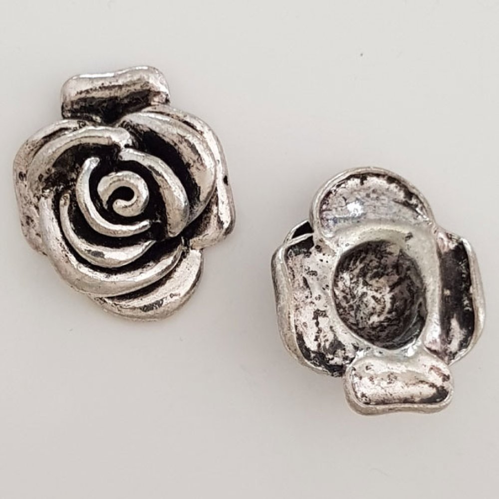 Charm blomma metall N°018 silver