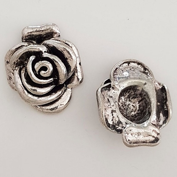 Charm blomma metall N&deg;018 silver