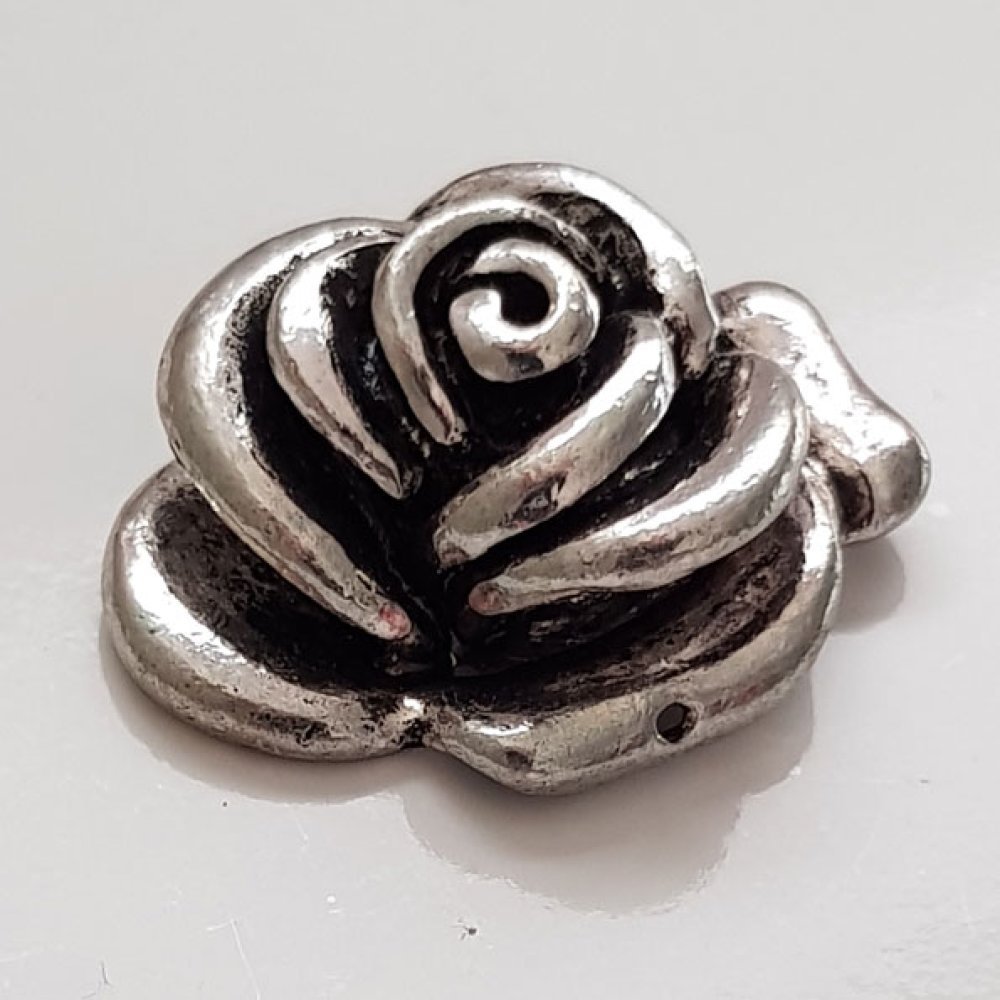 Charm blomma metall N°018 silver