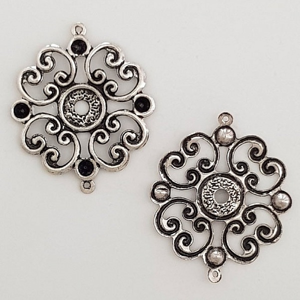 Charm blomma metall N&deg;019 silver