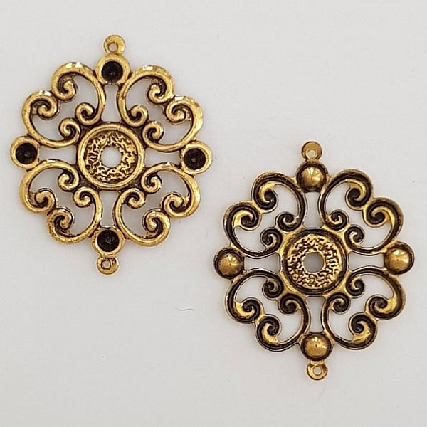 Charm blomma metall N&deg;019 guld