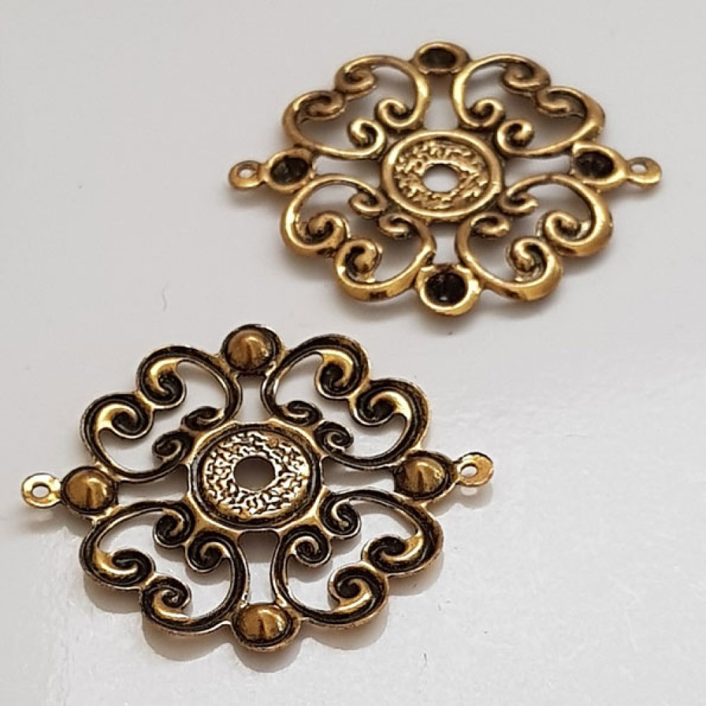 Charm blomma metall N°019 guld
