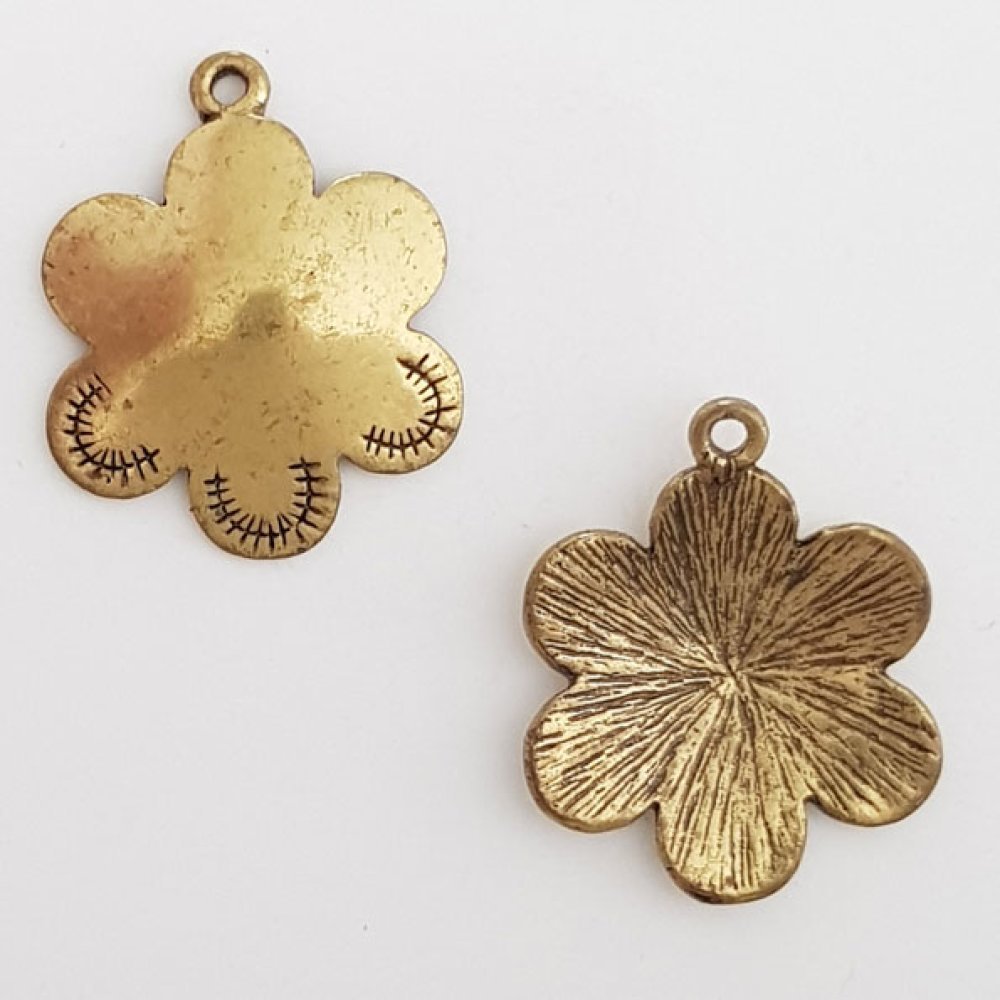 Charm blomma metall N°021 gammalt guld