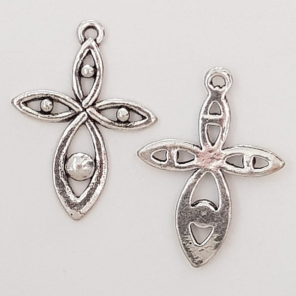 Flower charm Metal N&deg;028 Silver