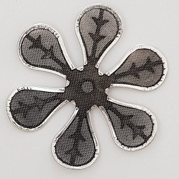 Flower Charm Metal N&deg;029 Silver