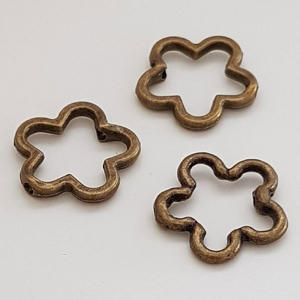 Flower Charm Metal N&deg;031 Brons