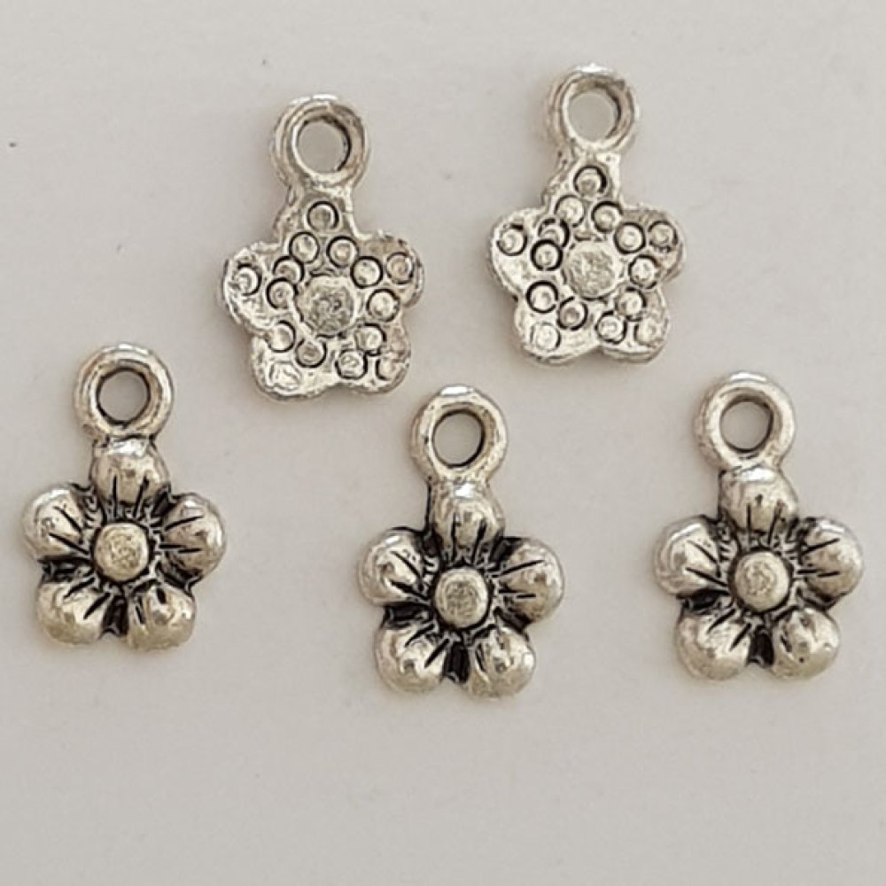 Charm blomma metall N°035 silver