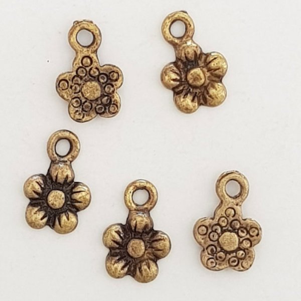 Flower Charm Metal N&deg;035 Brons
