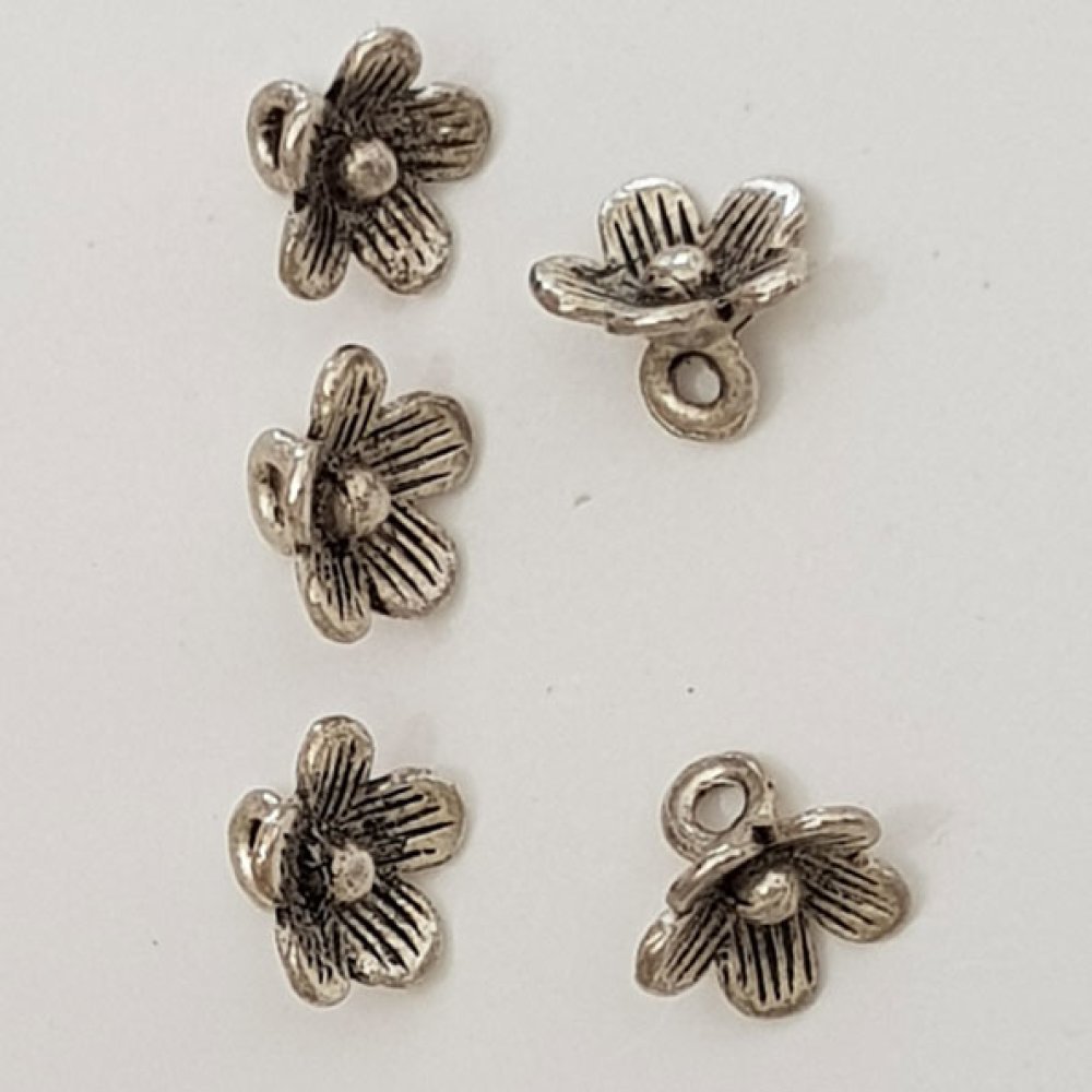 Charm blomma metall N°038 silver