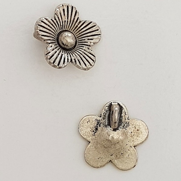 Flower Charm Metal N&deg;041 Silver