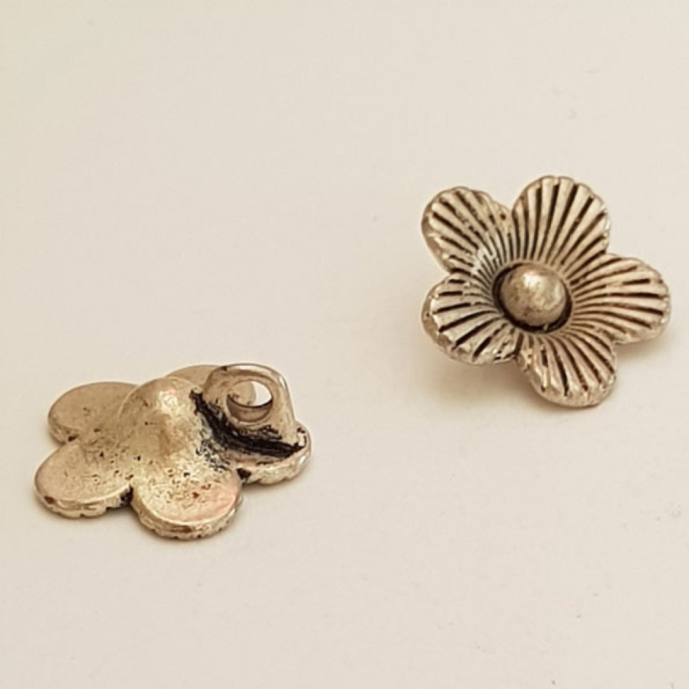 Flower Charm Metal N°041 Silver