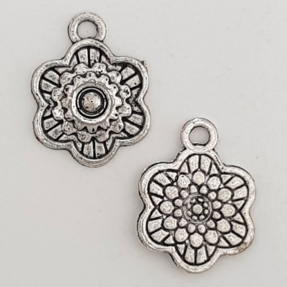Flower Charm Metal N°047 Silver