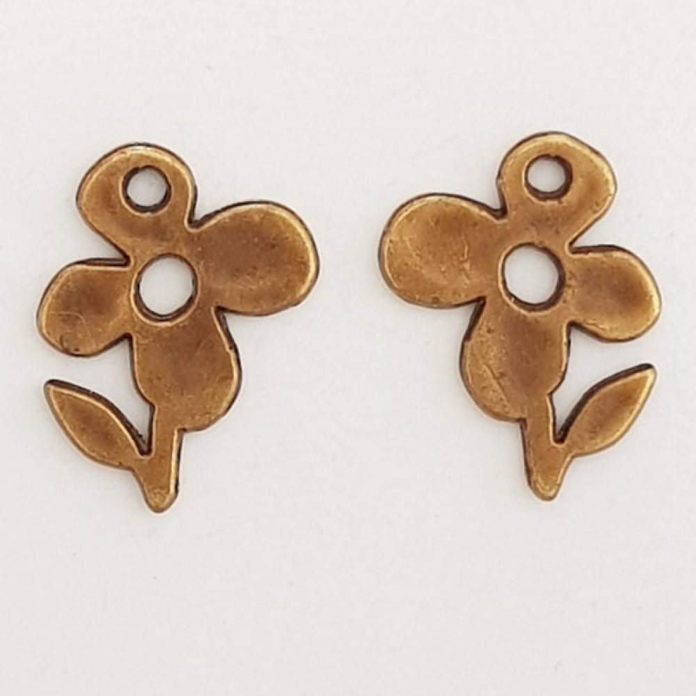 Flower Charm Metal N°051 Brons