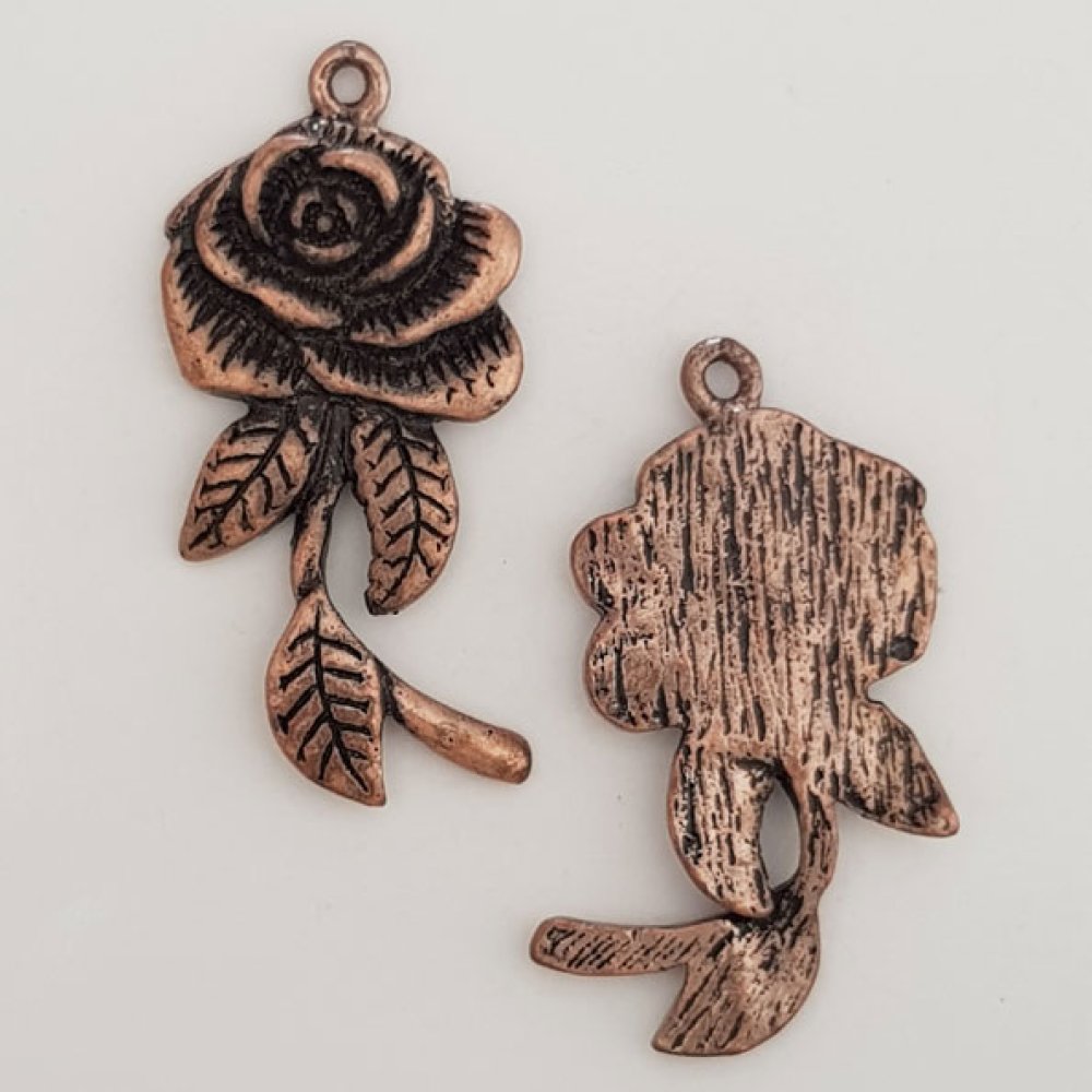 Blomma charm metall N°052 koppar