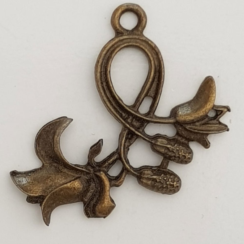 Flower Charm Metal N°053 Brons
