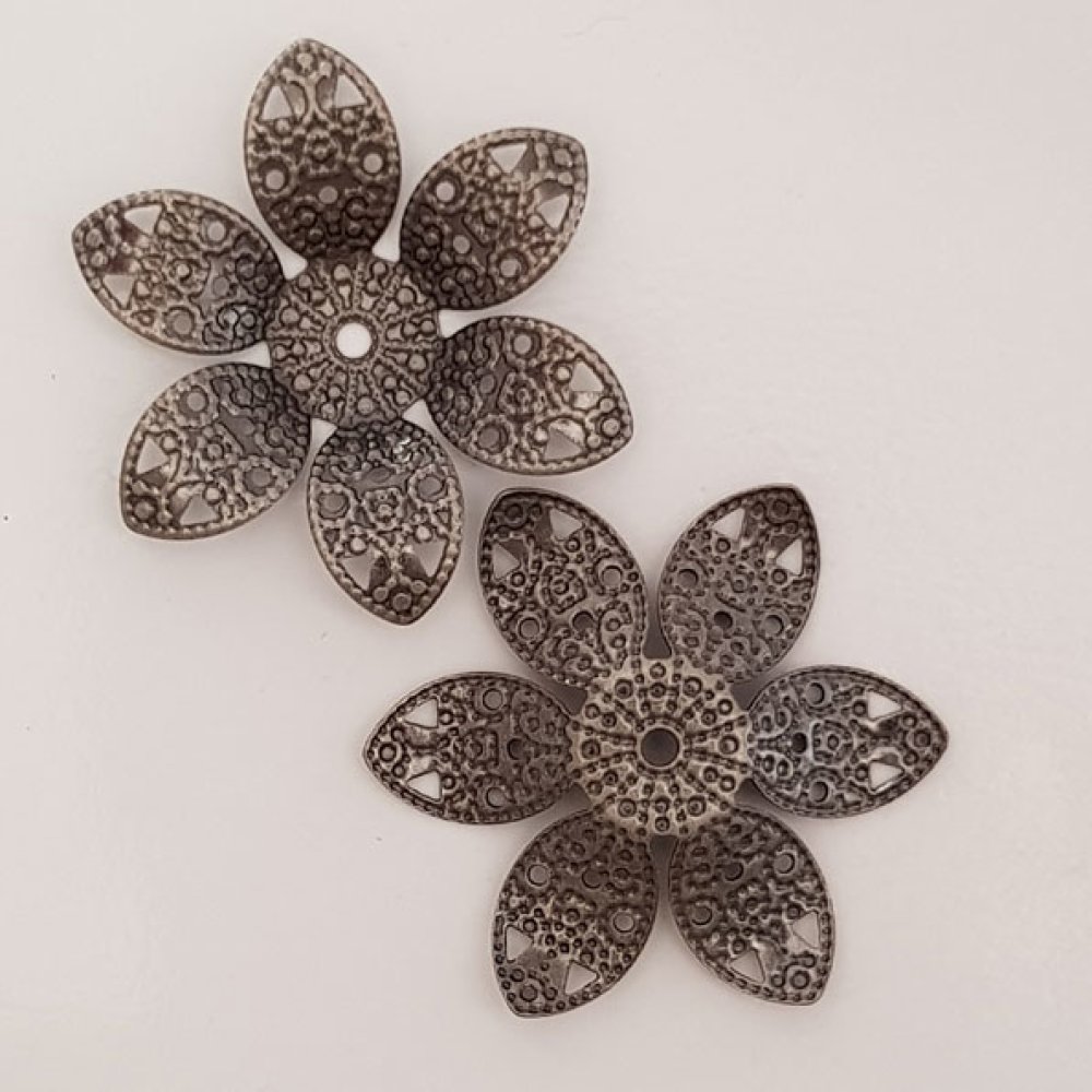 Flower Charm Metal N°058 Silver grå