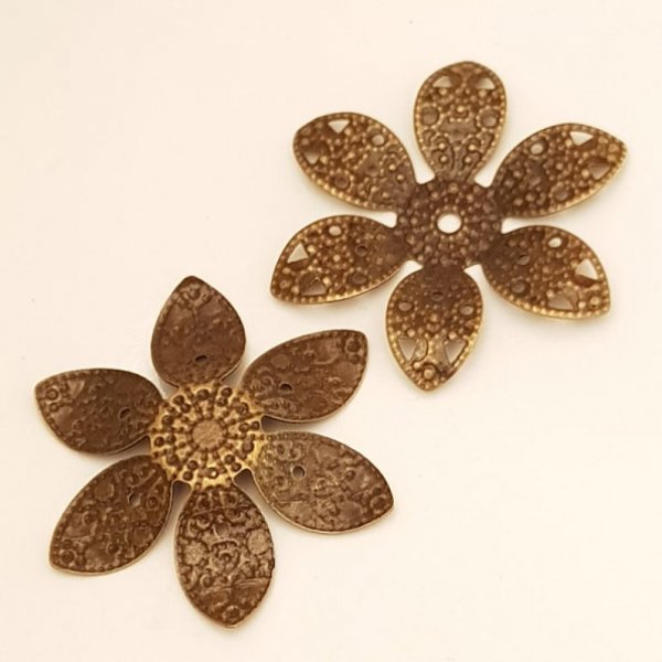 Flower Charm Metal N&deg;058 Brons