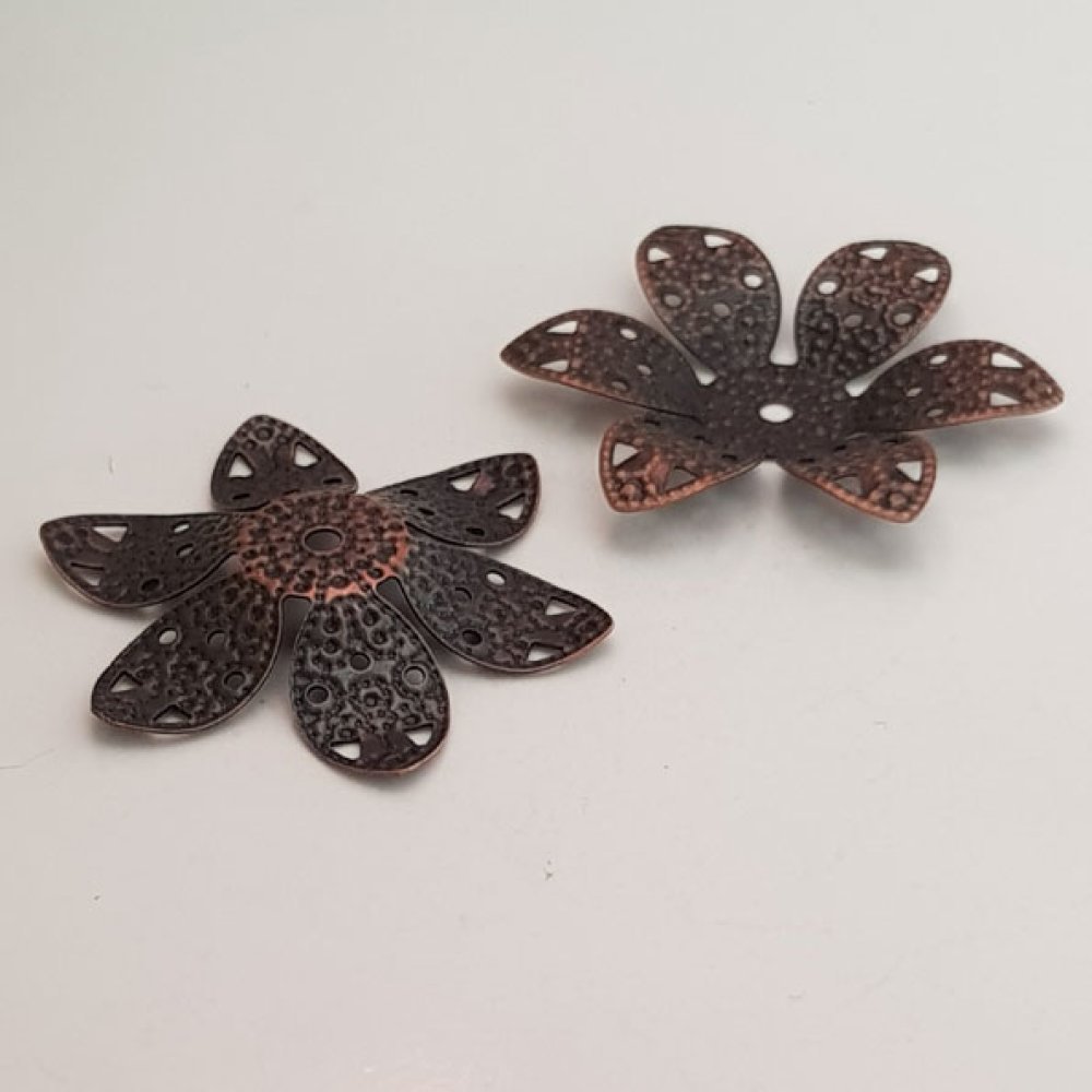 Flower Charm Metal N°058 koppar