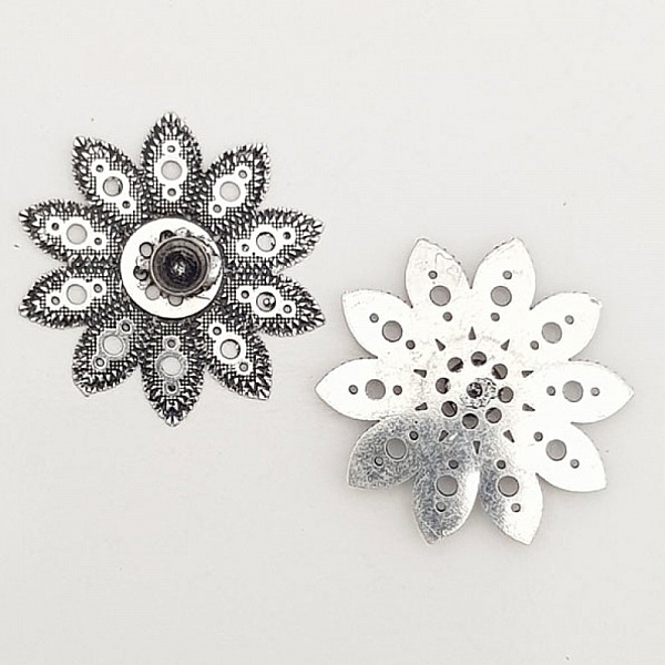 Flower Charm Metal N&deg;059 Silver