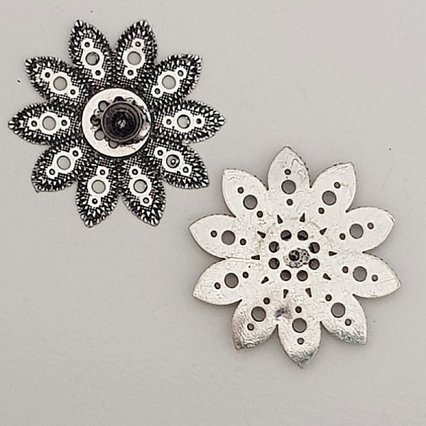 Flower Charm Metal N&deg;059 Silver