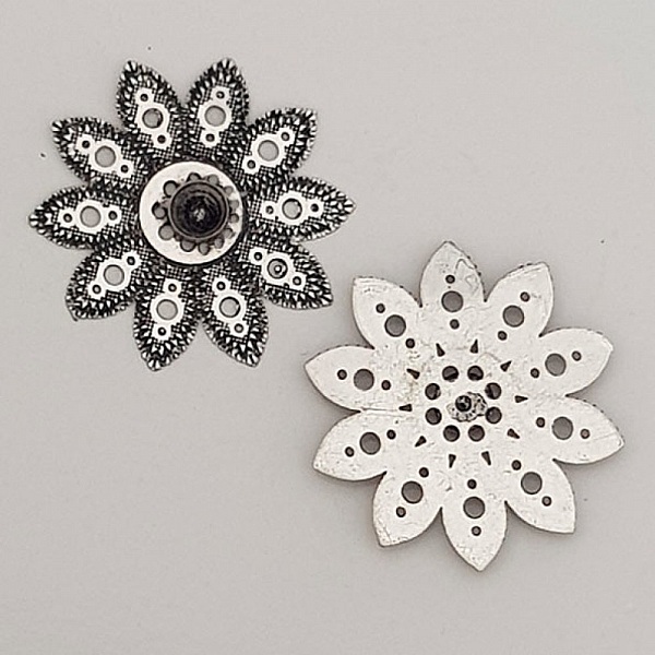 Flower Charm Metal N&deg;059 Silver