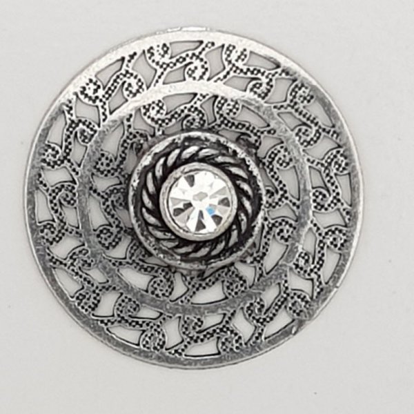 Charm blomma metall N&deg;060 silver