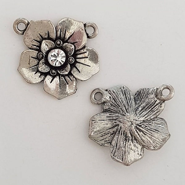 Flower Charm Metal N&deg;061 Silver