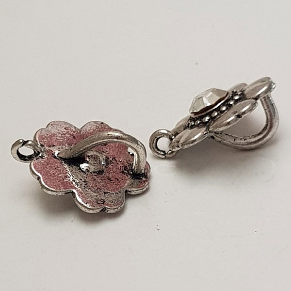 Flower charm Metal N&deg;063 Silver