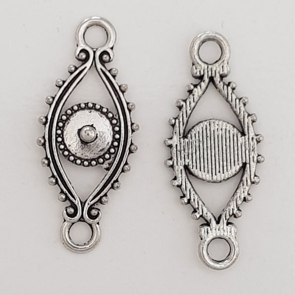 Charm blomma metall N°075 silver