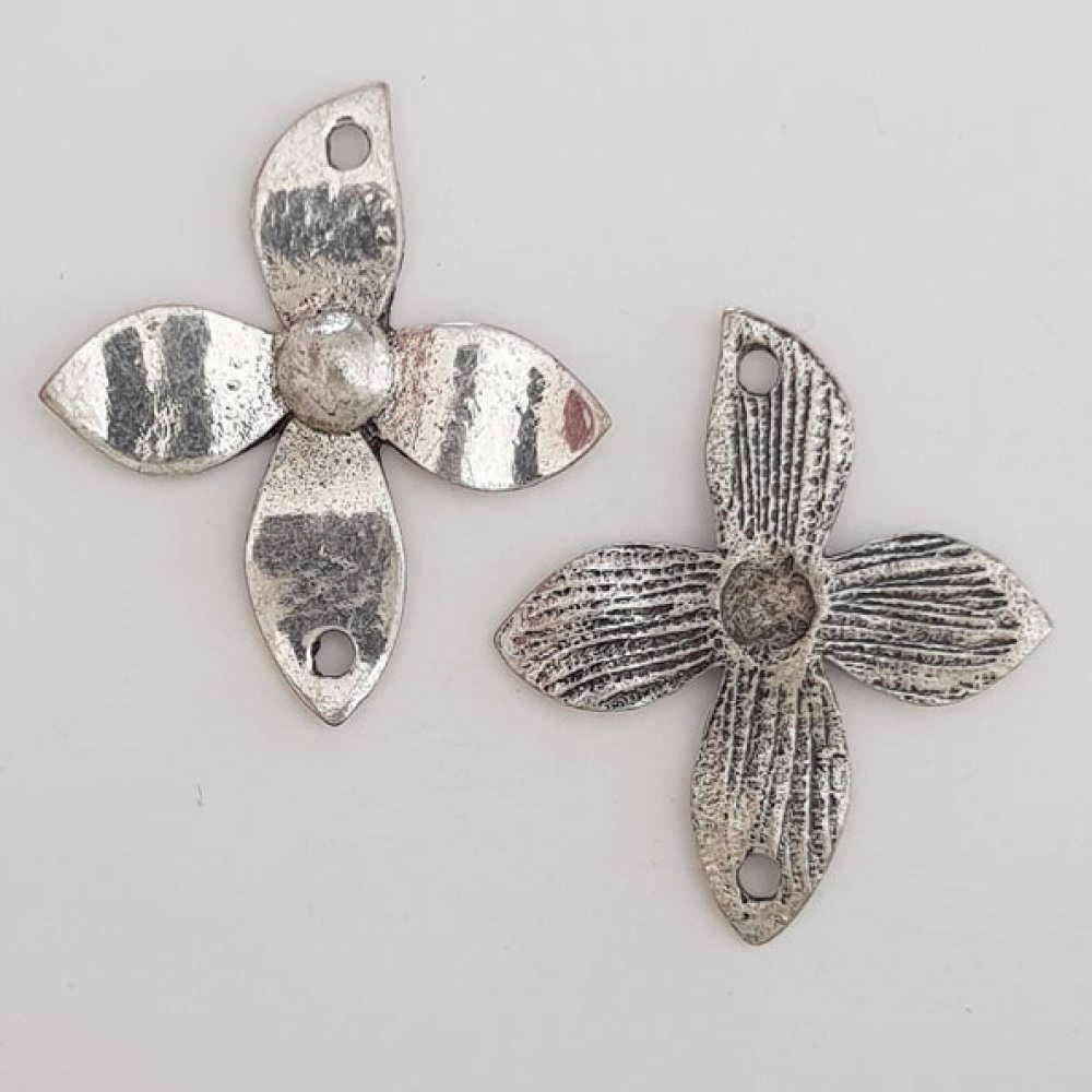 Flower Charm Metal N°078 Silver