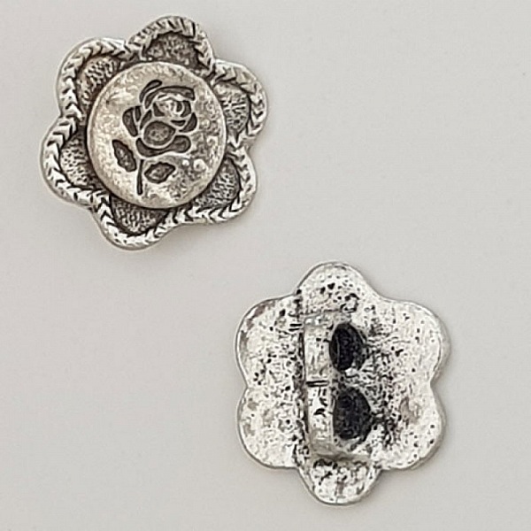 Flower Charm Metal N&deg;084 Silver