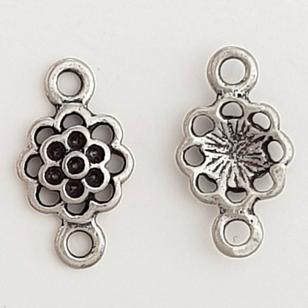 Charm blomma metall N&deg;086 silver