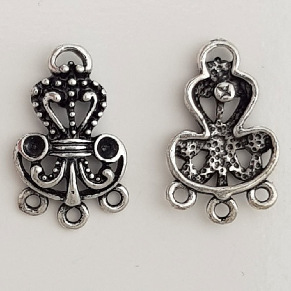 Flower Charm Metal N°089 Silver