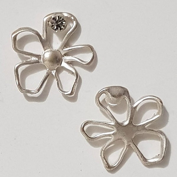 Flower Charm Metal N&deg;057 Silver
