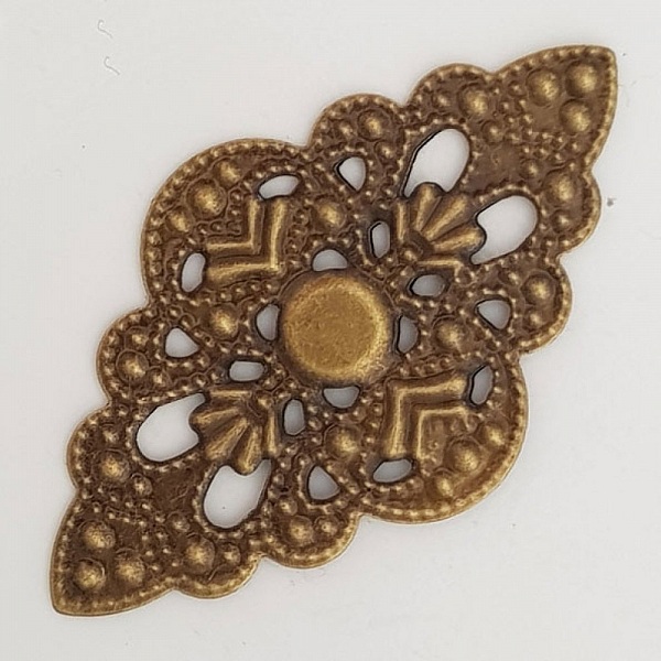 Flower Charm Metal N&deg;097 brons gravyr