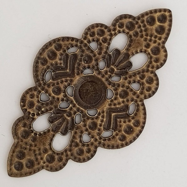 Flower Charm Metal N&deg;097 brons gravyr