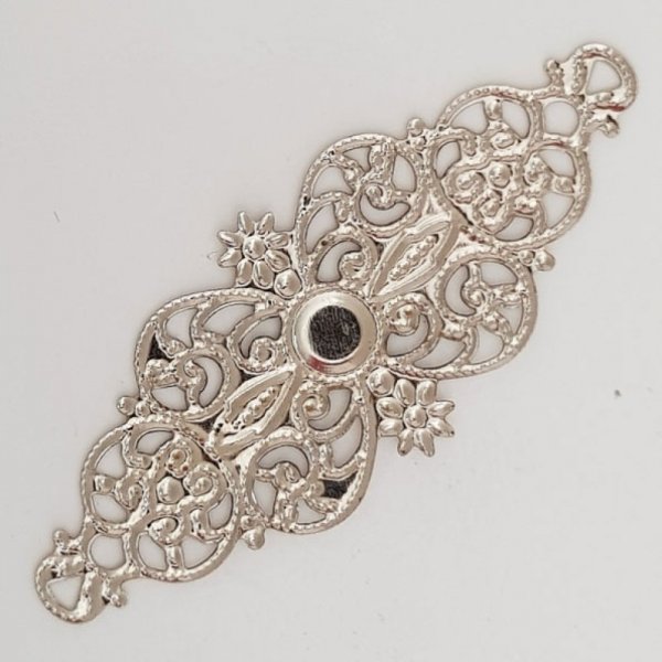 Flower Charm Metal N&deg;098 Silver gravyr