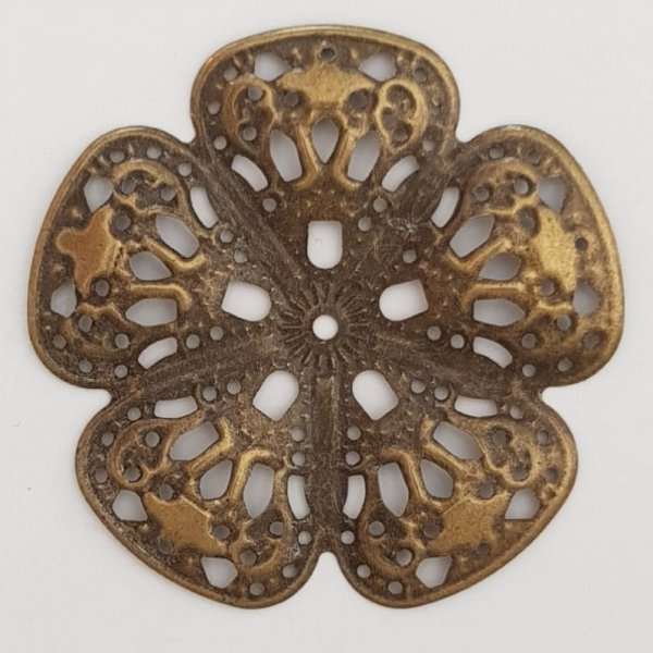 Flower Charm Metal N&deg;099 brons gravyr