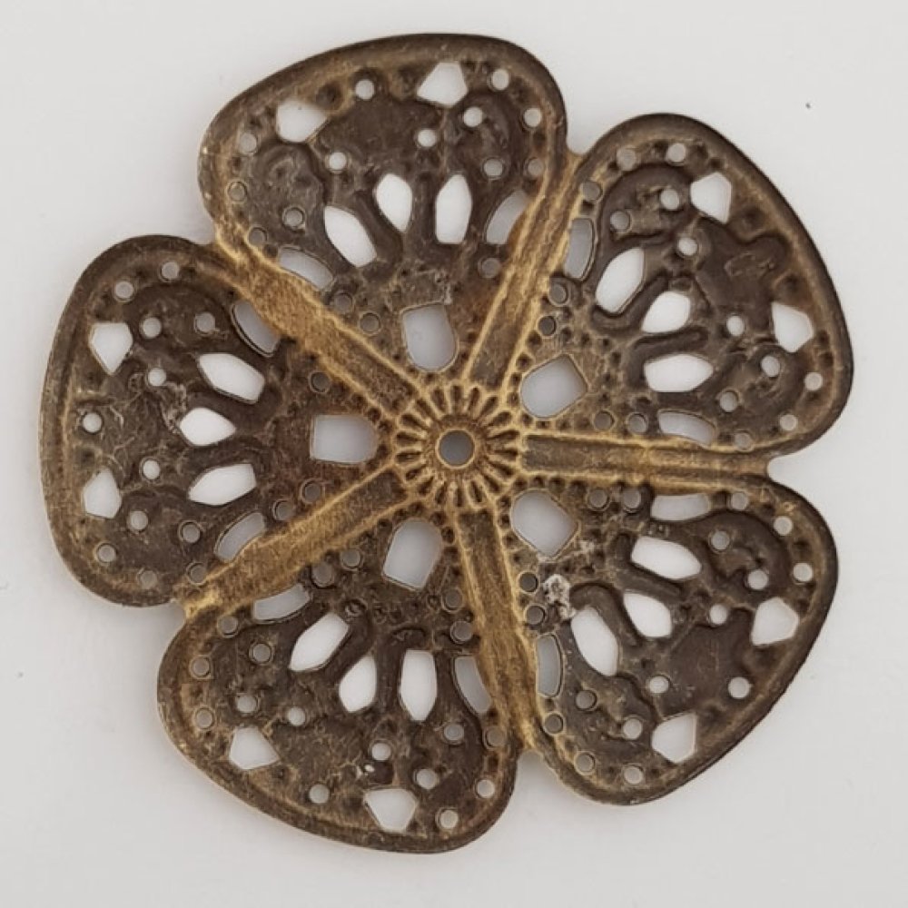 Flower Charm Metal N°099 brons gravyr