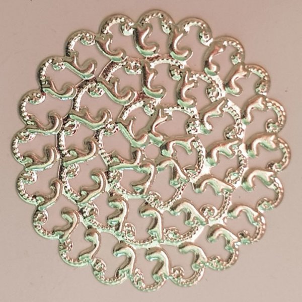 Breloque Fleur M&eacute;tal N&deg;102 Estampe Argent