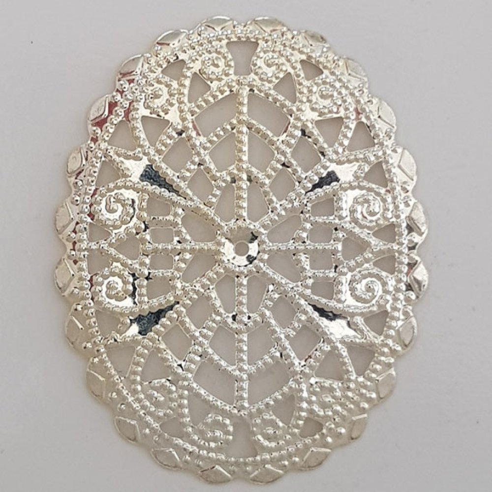 Flower Charm Metal N°103 Silver gravyr