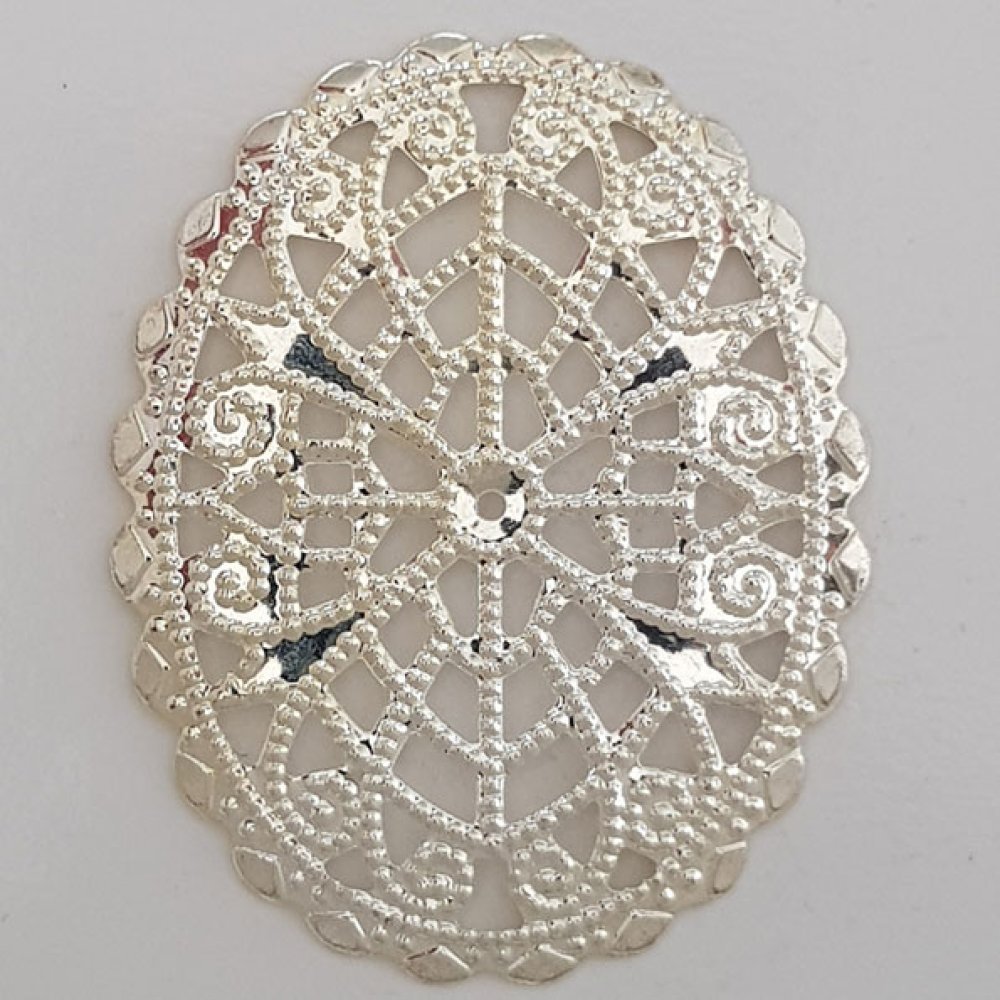 Flower Charm Metal N°103 Silver gravyr